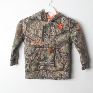 vintage y2k CARHARTT outsider CAMO camouflage late 90s y2k kid's vintage long sleeve HOODIE real tree sweatshirt -- size 5 hoodie sweatshirt