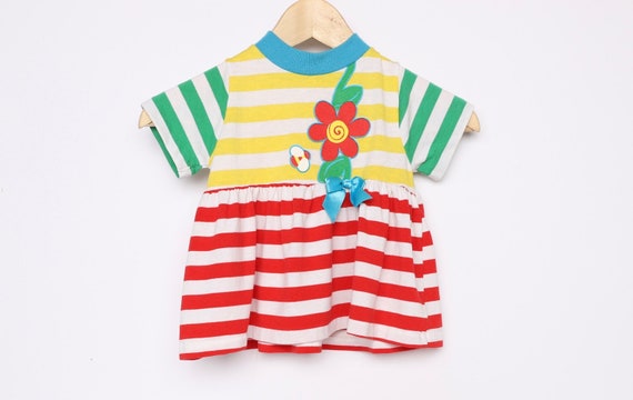 vintage kids STRIPED 1990s y2k style childrens si… - image 1