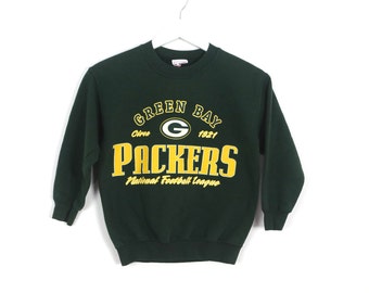 vintage GREEN bay PACKERS nfl football grunge SWEATSHIRT vintage -- size Youth Small -- great condition