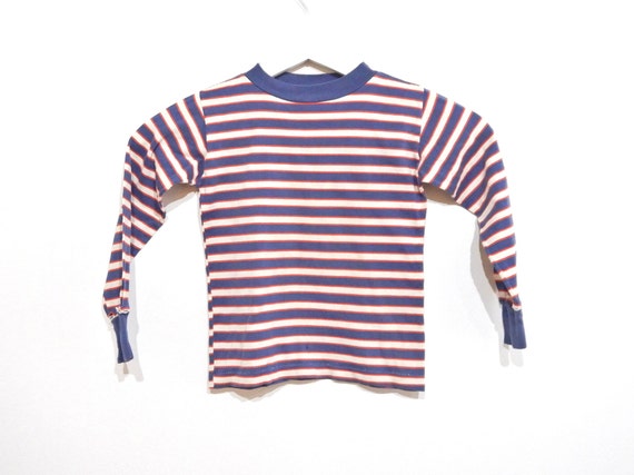 vintage kids STRIPED ringer pattern 1970s 80s lon… - image 1