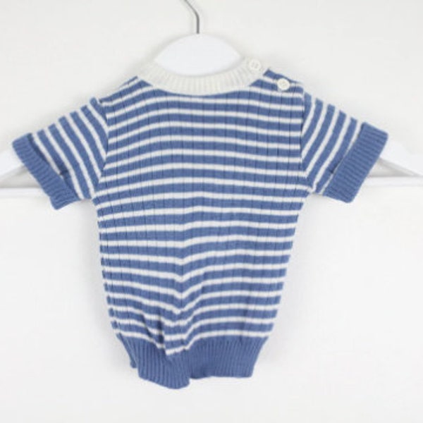 vintage striped 1960s stranger things blue & white kids 6 months 1960s t-shirt -- size 6-9 months kids