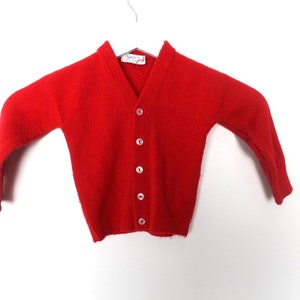 vintage 1960s color block CARDIGAN sweater kids youth winter mid-century vintage sweater -- size youth small