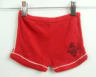 vintage RED unlv RUNNING REBELS nevada vintage 1980s kids athletic gym shorts -- Youth Size Small