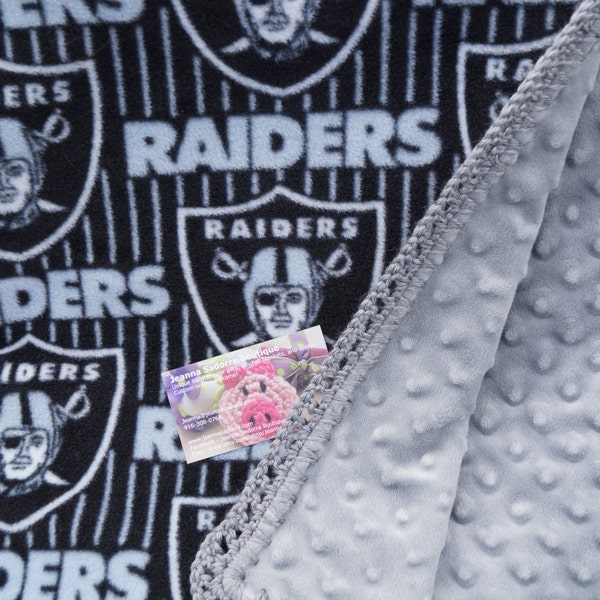 NFL Oakland Raider Football Fleece Minky 30" x 36" Blanket