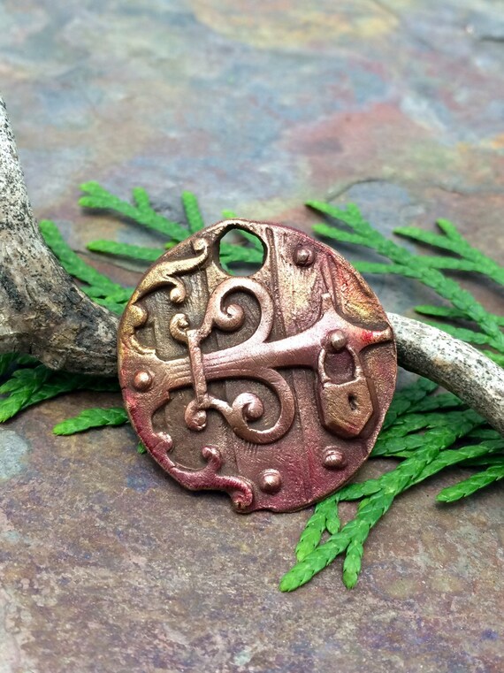 Artisan Bronze Precious Metal Clay Pendant Etsy