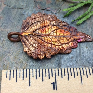 Unbe-Leafable Artisan Copper PMC Leaf Pendant image 3