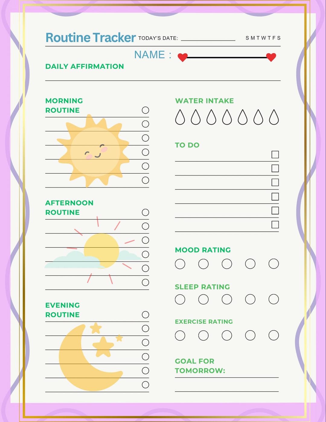 Kids Daily Routine Chart Printable | Visual Schedule for Children | PDF ...