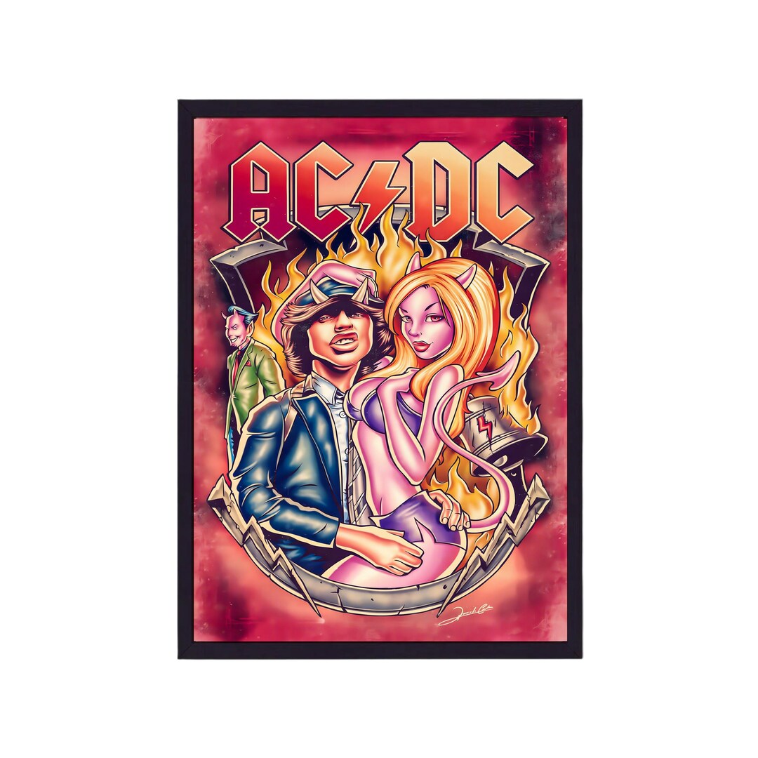 ACDC Band Poster, Angus Young Art Print, Heavy Metal Decor - Etsy