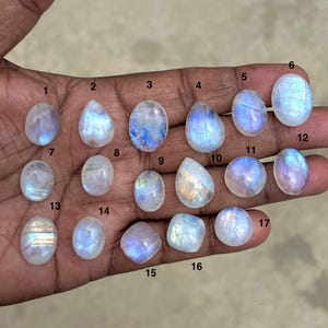 AAA-maansteen cabochon, natuurlijke blauwe flits losse edelsteen voor hanger, ring en sieraden maken