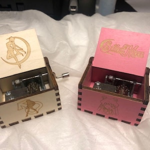 New Hand-Carved Sailor Moon Music Box - Pink