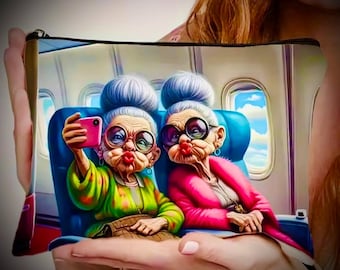 Colorful Zipper Pouch: Travel Selfie Design, Makeup & Accessories Organizer