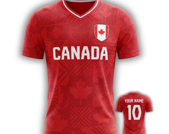 Canada 3D Soccer Jersey Personalized Name & Number Fan Shirt