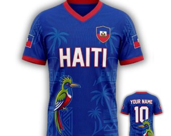 Haiti 3D Soccer Jersey Personalized Name & Number  Fan Shirt
