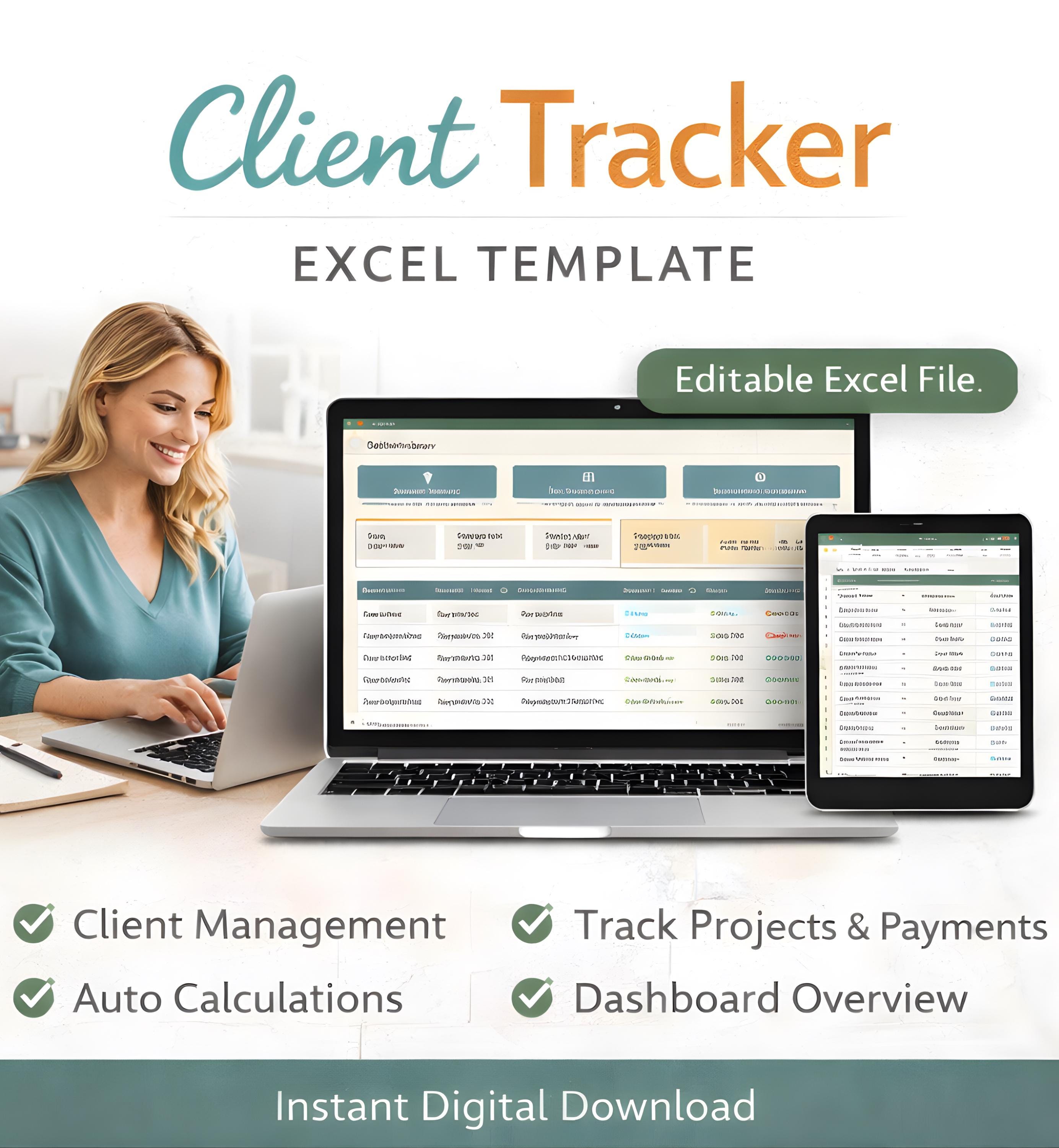 Client Tracker Excel Template– Inventory Tracker, Invoice Tracker, CRM ...
