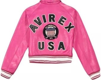 AVIREX ピンク レザー ジャケット AVIREX ピンク レザージャケット 希少色 AVIREX アヴィレックス 本革