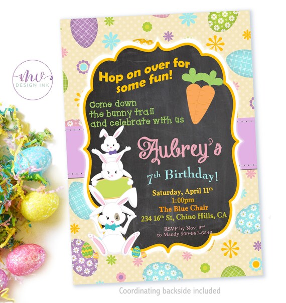 easter birthday party invitation easter kids birthday etsy easter birthday invitations