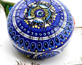 Iron Steel Tongue Drum | 6-Inch Aztec Tribal Art Meditation Instrument