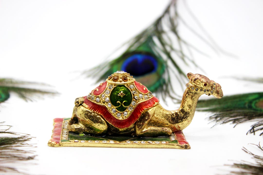 Golden Camel Trinket Box | Secret Hidden Case | Camel Figurine | Desert ...