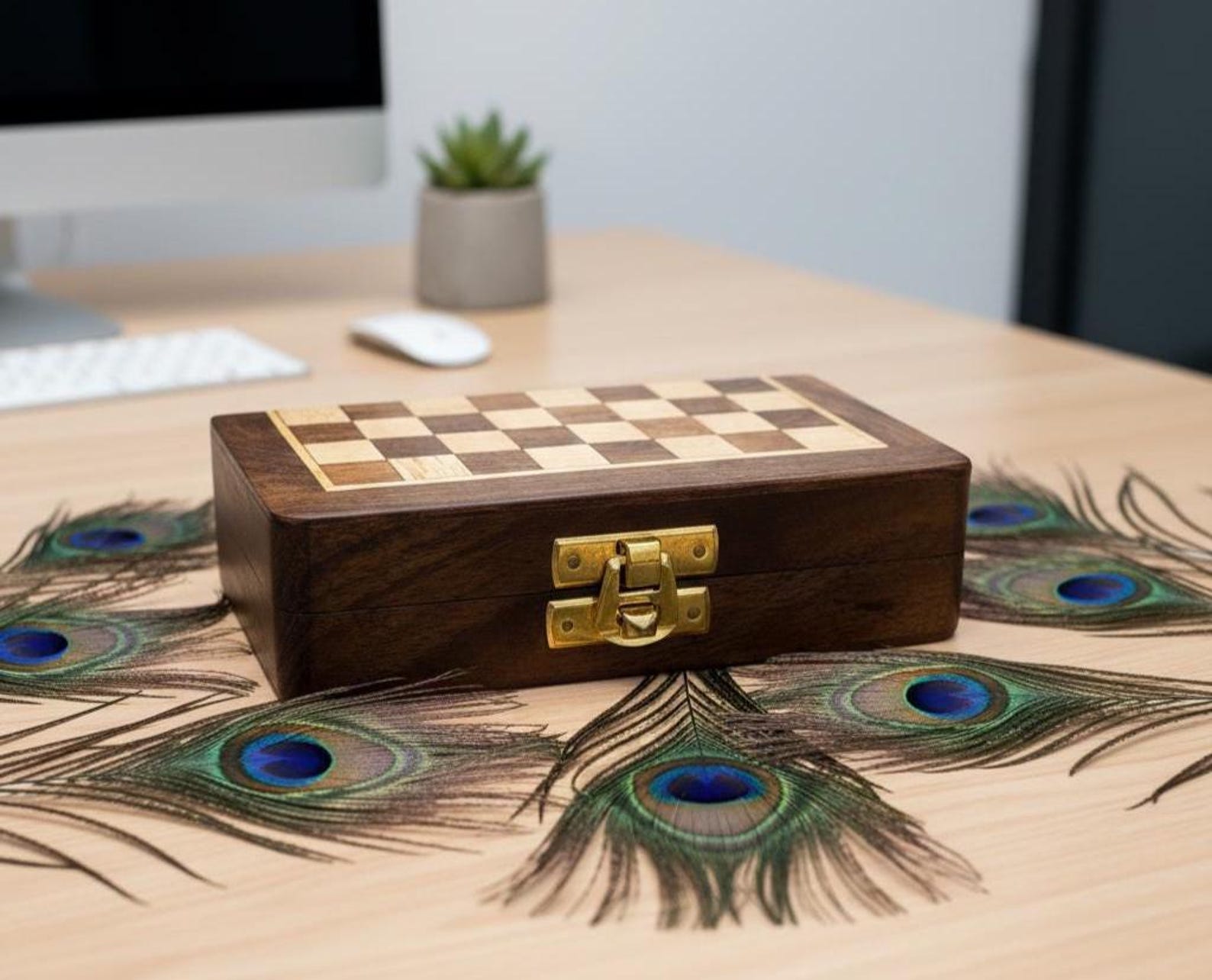 5-Inch Foldable Magnetic Pocket Chess Set | Handcrafted Wooden Travel Chess Board | Sheesham Wood Game | Portable Gift