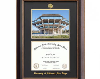 Double certificate mounting frame solid wood photo frame graduation certificate frame wall hanging can be customized to any size