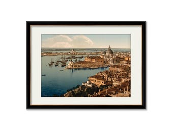 Cuadro con vista a los canales de Venecia, decoración enmarcada de paisaje urbano italiano