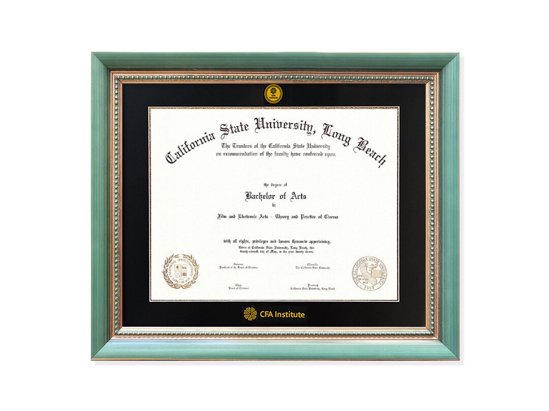 Cfa Graduation CFA Graduation Certificate Framing, Financial Analyst Certificate ...