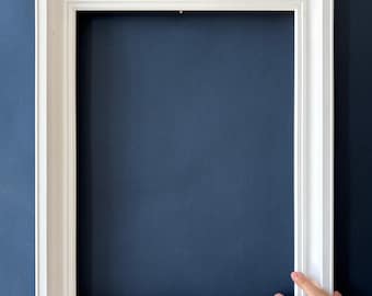 Weißer Massivholzbilderrahmen, moderner und minimalistischer Ölgemälderahmen, Sondergröße, Hochzeitsbilderrahmen, Galeriewandrahmen