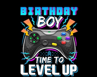 Birthday Boy Gamer PNG, Video Game Sublimation Design (Digital Download)