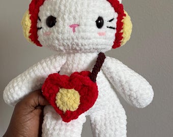 Apple headphones Cat Crochet Plush