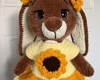 Flower Bunny Crochet Plush