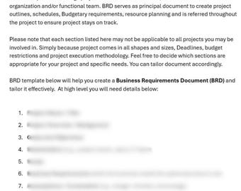 Technology project template - Business requirement document - BRD