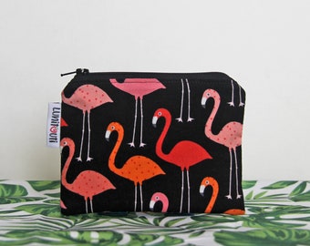 Reusable snack bag, ecofriendly, zippered, ProCare lined - Small Pink Flamingo