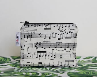 Reusable snack bag, loot bag, ecofriendly, zippered, ProCare lined - Small Music