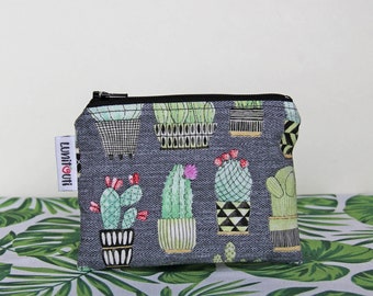 Reusable snack bag, reusable sandwich bag, reusable zippered bag, ecofriendly, zero waste, snack bag, reusable, food safe - Small Cactus