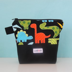 Reusable sandwich bag, reusable snack bag, ecofriendly, zero waste, zippered bag, cosmetic bag, ProCare lined Jurassic Bag image 1