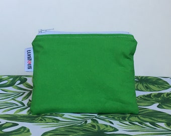 Reusable snack bag, ecofriendly, zippered, ProCare lined, zero waste, back to school - small Green