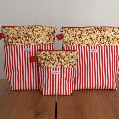 Reusable Popcorn Bag Sandwich Bag Reusable Snack Bag Etsy
