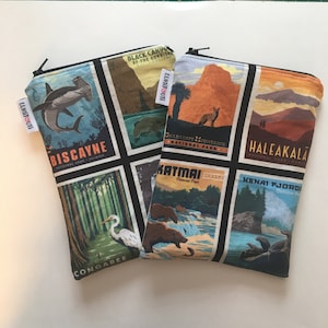Reusable sandwich bag, reusable snack bag, ecofriendly, zero waste, zippered bag, cosmetic bag, ProCare lined – National Parks