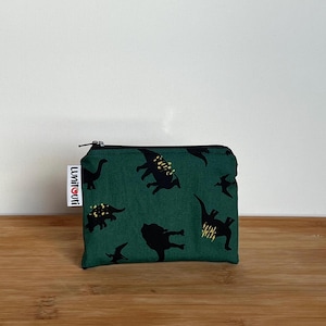 Reusable snack bag, ecofriendly, zippered, ProCare lined - Small Dino Green