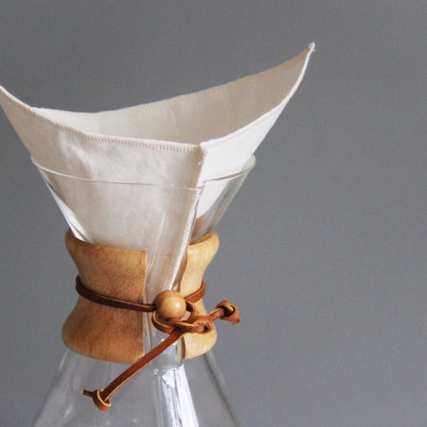 Reusable Organic coffee filter, Chemex Style 8 cups, 1 filter, Organic unbleached/undyed fabric, ecofriendly