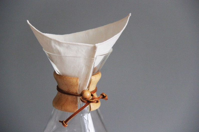 Reusable Organic coffee filter, Chemex Style 8 cups, 1 filter, Organic unbleached\/undyed fabric, ecofriendly