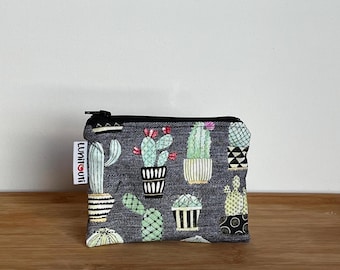 Reusable snack bag, reusable sandwich bag, reusable zippered bag, ecofriendly, zero waste, snack bag, reusable, food safe - Small Cactus