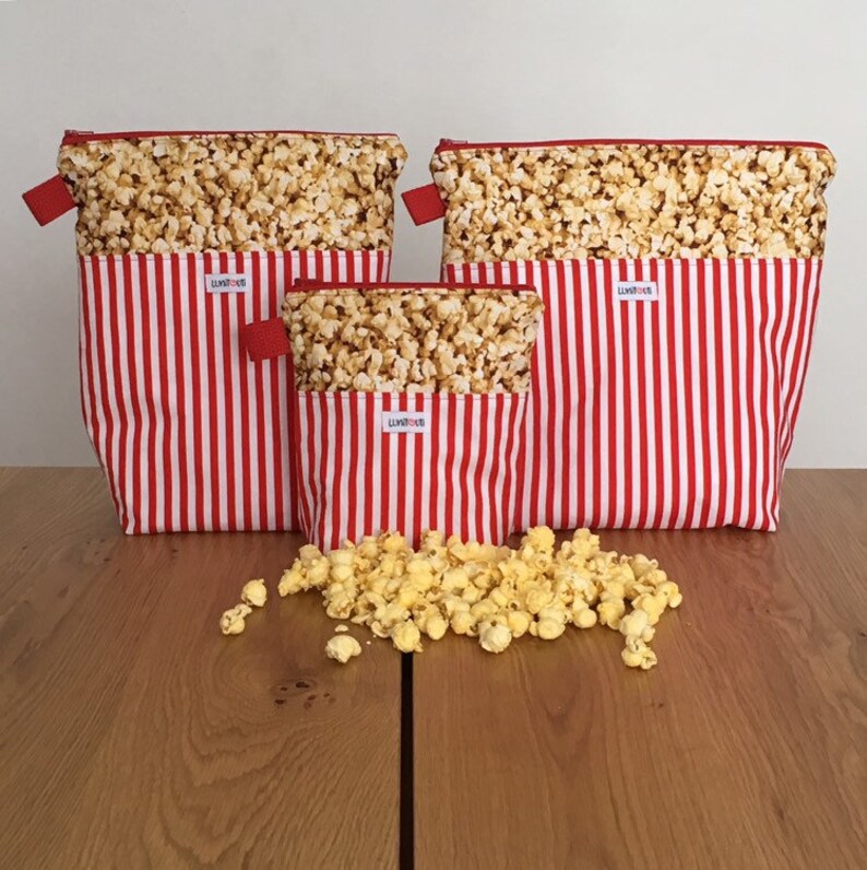 Reusable Popcorn Bag Sandwich Bag Reusable Snack Bag Etsy
