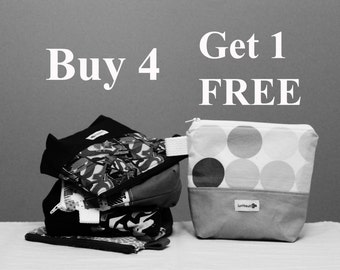 Buy 4 Get 1 FREE - Reusable snack bag, sandwich bag, loot bag, ecofriendly, zippered, ProCare lined