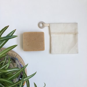 Soap saver bag, soap bag, soap pouch, reusable, ecofriendly, shower accessory, soap scrap bag, natural, zero waste, biological hemp/cotton
