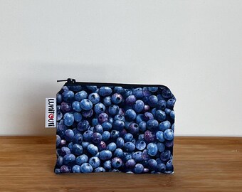 Reusable snack bag, reusable sandwich bag, reusable zippered bag, ecofriendly, zero waste, snack bag, foodsafe Small Lac-St-Jean Blueberries