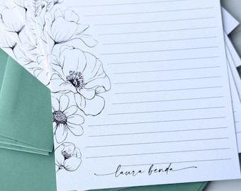 Letter Writing Stationery Set add lines Personalized Coquette Floral Perfect Letter Writing Set Design 1