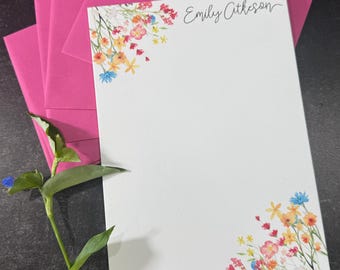 Summer Floral Personalized Letter Writing Stationery Set Design 90