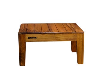Premium Teak Wood Stool for Home & Bathroom (37 * 25 * 20) | Handcrafted Multipurpose Wooden Stool for Sitting, Foot Rest, Plant Stand