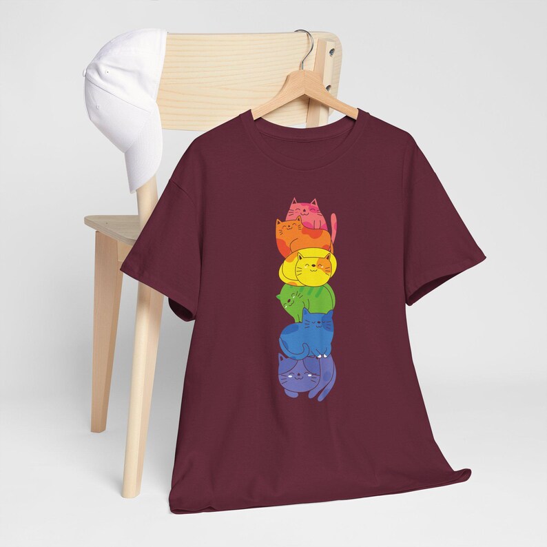 Rainbow Cat Pride Shirt | Colorful Cat Stack LGBTQ Tee | Gay Pride Gift ...